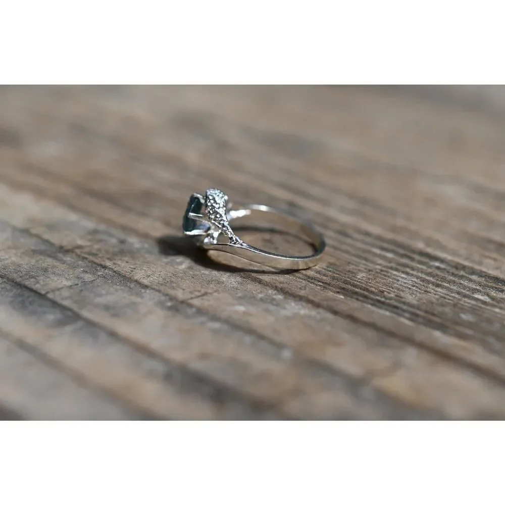Blue Montana Sapphire Ring Handmade Sterling Silver Ethical Engagement or Gift